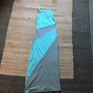 Synergy organic cotton blue/grey maxi dress